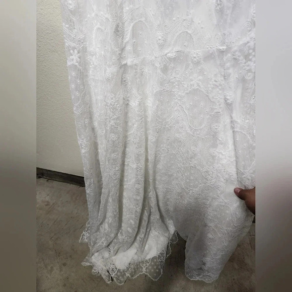 Lulus Eternity of Romance White Embroidered Mermaid Maxi Dress Bridal Party Boho - Picture 10 of 12